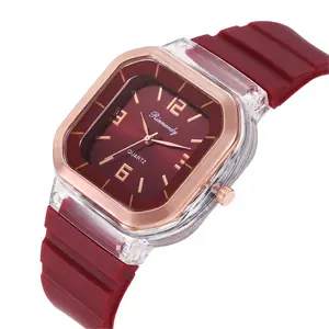 8120 модные повседневные силиконовые женские наручные часы 2023 простые квадратные белые часы женские часы