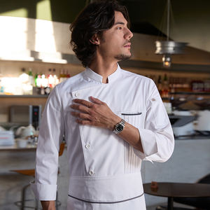 ملابس عمل للطهاة من Zhenyao، زي فاخر للمطابخ بأكمام قصيرة وطويلة لفصل الخريف، مصنوع من نسيج التويل، مناسب للمطاعم الغربية والحانات - Product Image 4