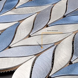 Color fresco <span class=keywords><strong>TV</strong></span> Bar Fondo Decoración de pared Material Hoja de plata Metal Aluminio Acero inoxidable Mosaico Azulejos Mosaico de metal - Product Image 4