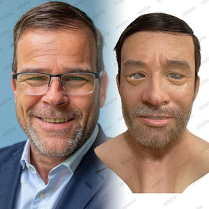 Mascherina realistica personalizzata personalizzata con testa a testa piena personalizzata copricapo in Silicone Cosplay testa in Silicone mascherina a bocca aperta - Product Image 2