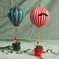 Décoration de Noël Nouveau Ballon À Air Chaud Noël Suspendu Père Noël Ensemble Pendentif En Plastique Boule De Noël