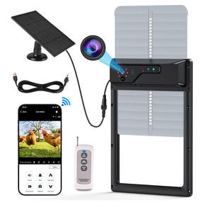 Nouvelle porte automatique pour <span class=keywords><strong>poulailler</strong></span> avec caméra, étanche, à énergie solaire, contrôle par application, en ABS, garantie 1 an - Product Image 3