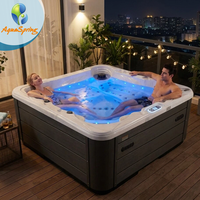 Bain à remous extérieur Aquaspring Factory, spa en acrylique pour 5 personnes, jacuzzi extérieur, spa avec jets d'air, bain à remous extérieur