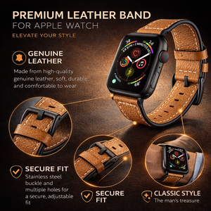 Correa Deportiva de Cuero Genuino con Punta en Forma de Cola para <span class=keywords><strong>Apple</strong></span> <span class=keywords><strong>Watch</strong></span> Series 8 7 6 5 4 3 <span class=keywords><strong>SE</strong></span> 9 Ultra 2 49 con Función Transpirable 38/42MM - Product Image 5