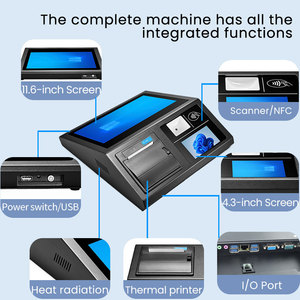 Système de point de vente (PDV) <span class=keywords><strong>avec</strong></span> imprimante, <span class=keywords><strong>caisse</strong></span> <span class=keywords><strong>enregistreuse</strong></span>, clavier de bureau, écran tactile 11,6 pouces, processeur Intel I5 pour snack-bar - Product Image 3