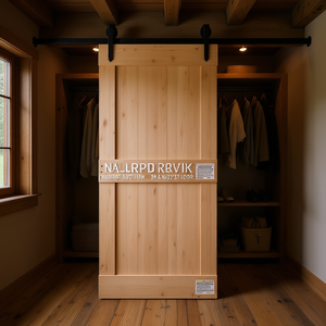 Porte coulissante en pin massif Narvik 39,4x82,7 pouces, non finie, style rustique, pour placard de rangement intérieur - Product Image 2