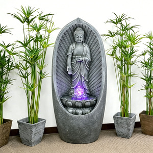 <span class=keywords><strong>Fontaine</strong></span> d'eau autoportante de jardin d'extérieur en forme de <span class=keywords><strong>Bouddha</strong></span>, <span class=keywords><strong>grande</strong></span> <span class=keywords><strong>fontaine</strong></span> d'eau d'intérieur avec boule de cristal, vente en gros - Product Image 3