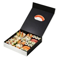 Caja de Embalaje para Sushi Ecológica de Grado Alimenticio con Logotipo Personalizado Premium, Cierre Magnético, Papel de Regalo de Lujo