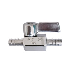 Mini válvula de bola de acero inoxidable 304, conector doble de 10 mm para control de flujo de agua de bomba - Product Image 1