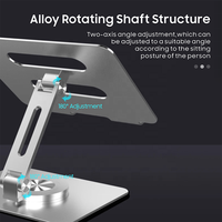 Support de tablette pliable rotatif à 360 degrés en alliage d'aluminium pour ordinateur portable Support de tablette portable pour iPad