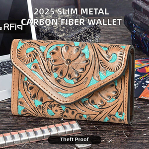 2025 New Bogia Women's Anti-Theft Long Open PU Slide <b>RFID</b> Pop up Minimalist Smart Slim <b>Wallet</b> - Product Image 2