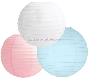 <span class=keywords><strong>40</strong></span> <span class=keywords><strong>cm</strong></span> DIY Lanternes de mariage rondes blanches en <span class=keywords><strong>papier</strong></span> Lanternes colorées pour fête de mariage - Product Image 4