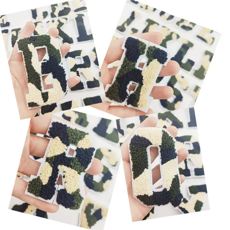 26 letters camouflage towel embroidery processing clothing bag decoration embroidery patch gum cloth paste