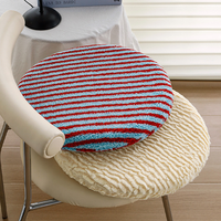Coussin de siège rond en mousse à mémoire de forme 40 cm, antidérapant, en polyester, imprimé botanique, pour chaise de salle à manger, tabouret de bar, bureau