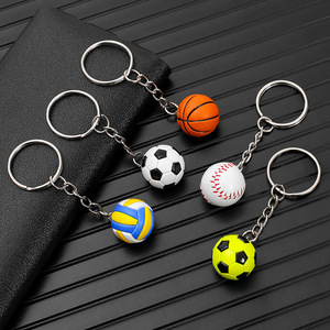 Mini pendentif <span class=keywords><strong>de</strong></span> football en résine plastique rond pour porte-clés, ornement, souvenir, cadeau d'anniversaire pour les fans garçons - Product Image 6