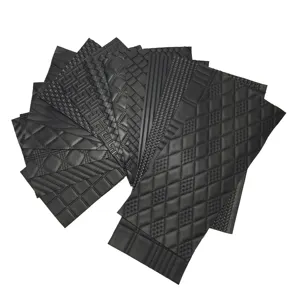 Black patterns pvc artificial leather product for car seat handbag book cover decorating packaging