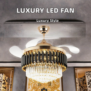 ไฟห้อยเพดาน LED สีทองหรูหราพร้อมรีโมทควบคุมบ้านอัจฉริยะพร้อมไฟสีขาวอบอุ่นหรี่แสงได้ - Product Image 3