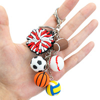 Portachiavi 3D in PVC a Forma di Pallone da Calcio, Accessori Kawaii per Borse Sportive, Multicolore, per Adolescenti
