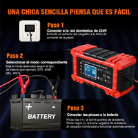 Chargeur de batterie de voiture intelligent 12V 10A à charge rapide avec protection contre l'inversion de polarité pour 12V 24V portable