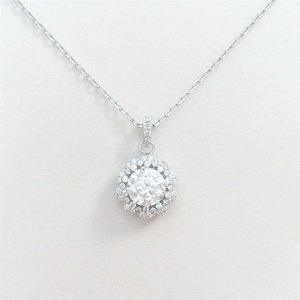 Conjunto de Collar con Colgante de Flor de Loto en Plata de Ley 925, Chapado en Oro con Diamantes, para Boda, Compromiso o Fiesta, con Piedra Principal de Circonia Cúbica - Product Image 3