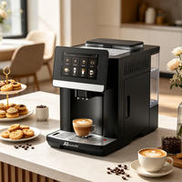 Cafetera Totalmente Automática con Bomba Italiana ULKA de 19 Bares, Molinillo Integrado, Tolva para Granos de 250g, Tanque de Agua de 1.8L, 19 Bebidas, Pantalla Táctil