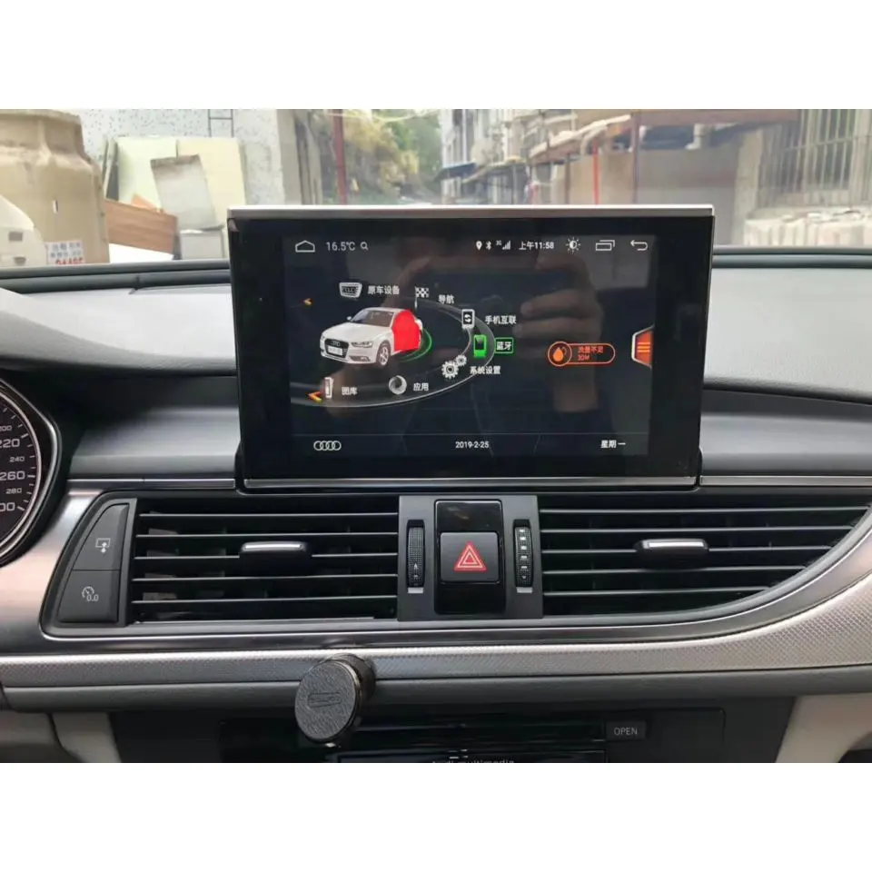 Android multimedya oyuncu dokunmatik ekranı için A6 A7 C7 2012 ila 2018 CarPlay Android oto araba radyo güçlendirme