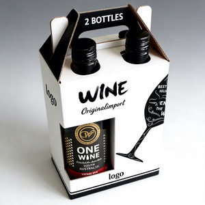 Boîte à <span class=keywords><strong>champagne</strong></span> personnalisée pour petites entreprises, Nouvel An, Fête des Pères, chic, biodégradable, tendance, pliable, CMYK, boîte à vin - Product Image 1