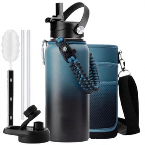 Bouteille d'eau sport isotherme classique personnalisée en acier inoxydable de 40 oz à large ouverture, double paroi sous vide, plusieurs couvercles 24-36 - Product Image 4