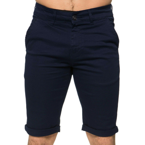 Pantalones cortos cargo con cordón de calidad para hombre 100% algodón patrón sólido cintura elástica chino pantalones cortos de entrenamiento - Product Image 4