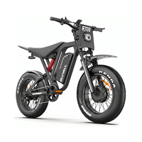 Vélo électrique tout-terrain à double suspension haute puissance 52V 1500W, pneus larges de 20 pouces 4.0, vélo électrique 30Ah longue portée