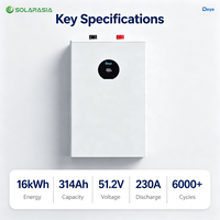 Batterie au lithium Deye 16 kWh 51,2 V 314 Ah, stockage d'énergie domestique basse tension, batteries au lithium Lifepo4 pour panneaux solaires
