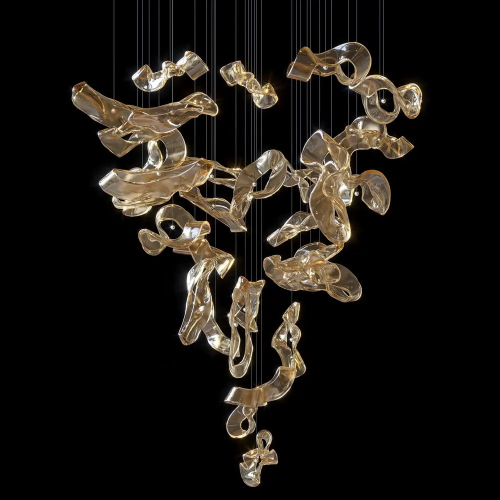 chandelier for wedding zhongshan bespoke lighting twisted ringchandelier acrylic modern suspension light for hotel lobby villa