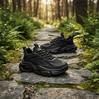 Chaussures décontractées pour hommes, baskets épaisses, direct usine, avec coussin d'air, à lacets, respirantes, confortables, antidérapantes, durables, en maille