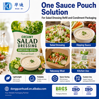 Pochette personnalisée imprimée pour vinaigrette 500 ml, avec bec verseur, qualité alimentaire, anti-fuite, pour emballage de condiments