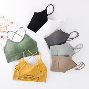 Canotte Senza Cuciture All'Ingrosso con Design Incrociato sul Retro, Top da Donna Traspirante, Reggiseno Sportivo - Product Image 1