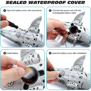 Juguete de Dinosaurio a Control Remoto 2.4G para Piscina, Simulación de <span class=keywords><strong>Mosasaurus</strong></span>, con Demostración de un Solo Toque, Rociador de Agua y Luz para Niños - Product Image 6