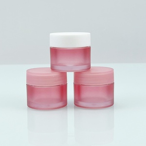 Empty Cosmetic Packaging Low MOQ Factory Direct Sale Gradient pink <b>Plastic</b> <b>Jar</b> Lipstick Balm 10g 20g pink <b>Jar</b> - Product Image 1