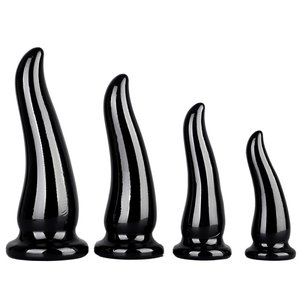 MOGloves Mujer Erótico TPE Material Bullhorn Tipo Anal Plug Clear Crystal <span class=keywords><strong>Bar</strong></span> para Masturbación - Product Image 4