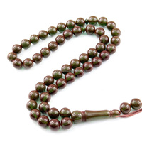 Haute Qualité Islamique Tesbih - 51 Perles 10mm Jaune Résine Ambre Kehribar avec Fourmis À L'intérieur Des Perles De Prière Musulmane