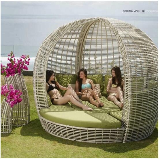 Hot sale patio garden rattan outdoor lounge sun bed furniture sale