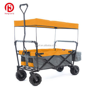 Carrello da Campeggio Pieghevole Multifunzionale per Tutti i Terreni con Tettuccio per Spiaggia e Attività all'Aperto - Product Image 1