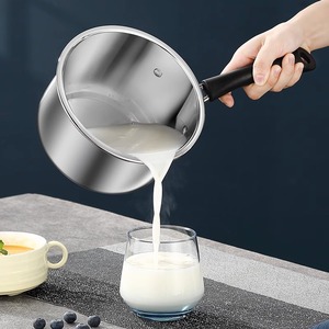 Stainless Steel Milk Pot 304 Food Grade Double Layer With Lid Induction Compatible For Gas <b>Stove</b> Household Use - Product Image 2