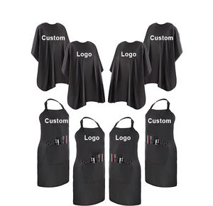 नायलॉन नाई केप निविड़ अंधकार सैलून बड़े बाल काटने केप बाल कटवाने एप्रन के लिए पुरुषों समायोज्य तस्वीर के साथ बंद होने के रंग Capes - Product Image 1