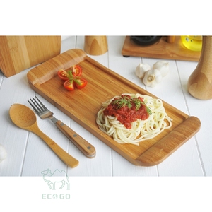 Plato Redondo de Bambú Ecológico Personalizado para Servir Sushi, Ensaladas y Postres, Uso Doméstico en la Cocina - Product Image 2