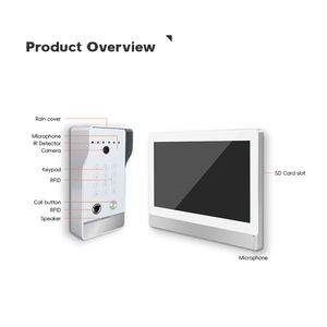 Top 9 pouces Vision nocturne porte entrée filaire système d'interphone vidéo RFID déverrouiller caméra sonnette porte téléphone pour maison Villa appartement - Product Image 3