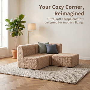 Sofá Modular <span class=keywords><strong>de</strong></span> Espuma Suave Tipo Sherpa, OEM ODM, Desmontable, Sofá Seccional <span class=keywords><strong>de</strong></span> Esponja <span class=keywords><strong>de</strong></span> Alta Densidad para Sala <span class=keywords><strong>de</strong></span> Juegos y Sala <span class=keywords><strong>de</strong></span> Estar - Product Image 2