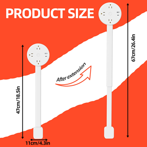 Rallonge de <span class=keywords><strong>prise</strong></span> électrique américaine LangYeao 180 °   <span class=keywords><strong>Adaptateur</strong></span> de <span class=keywords><strong>prise</strong></span> murale rotatif, rallonge multi-prises <span class=keywords><strong>pour</strong></span> table de chevet, bureau, derrière <span class=keywords><strong>le</strong></span> canapé - Product Image 4