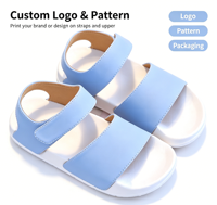 Sandales à lanières pour filles, motif dessin animé mignon, chaussures d'école violettes, semelle EVA, fermeture auto-agrippante, baskets décontractées à la mode pour enfants