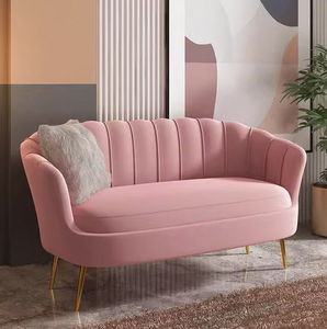 Fauteuil inclinable en velours capitonné au design moderne italien Chambre à coucher nordique Salon des ongles Petit appartement Canapé simple double triple - Product Image 4