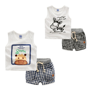 Vêtements pour animaux et shorts à carreaux, ensembles de vêtements en coton pour garçons, vêtements pour enfants pour <span class=keywords><strong>Amazon</strong></span> - Product Image 1